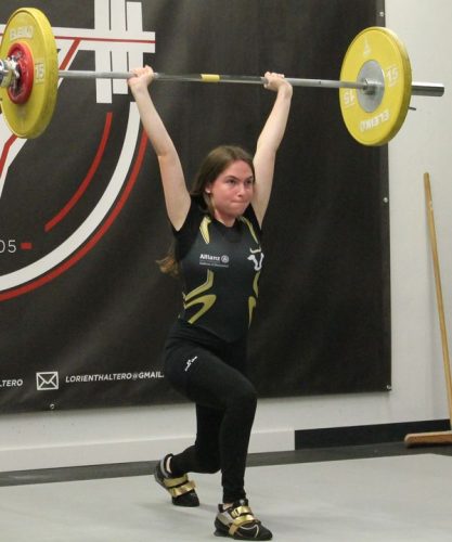 Un jeté comme on les aime, bravo Romane…<br />E. jeté 55kg / Total Iwf 139.57pts